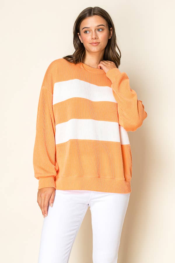 Ribbed ColorBlock Gameday Sweater
