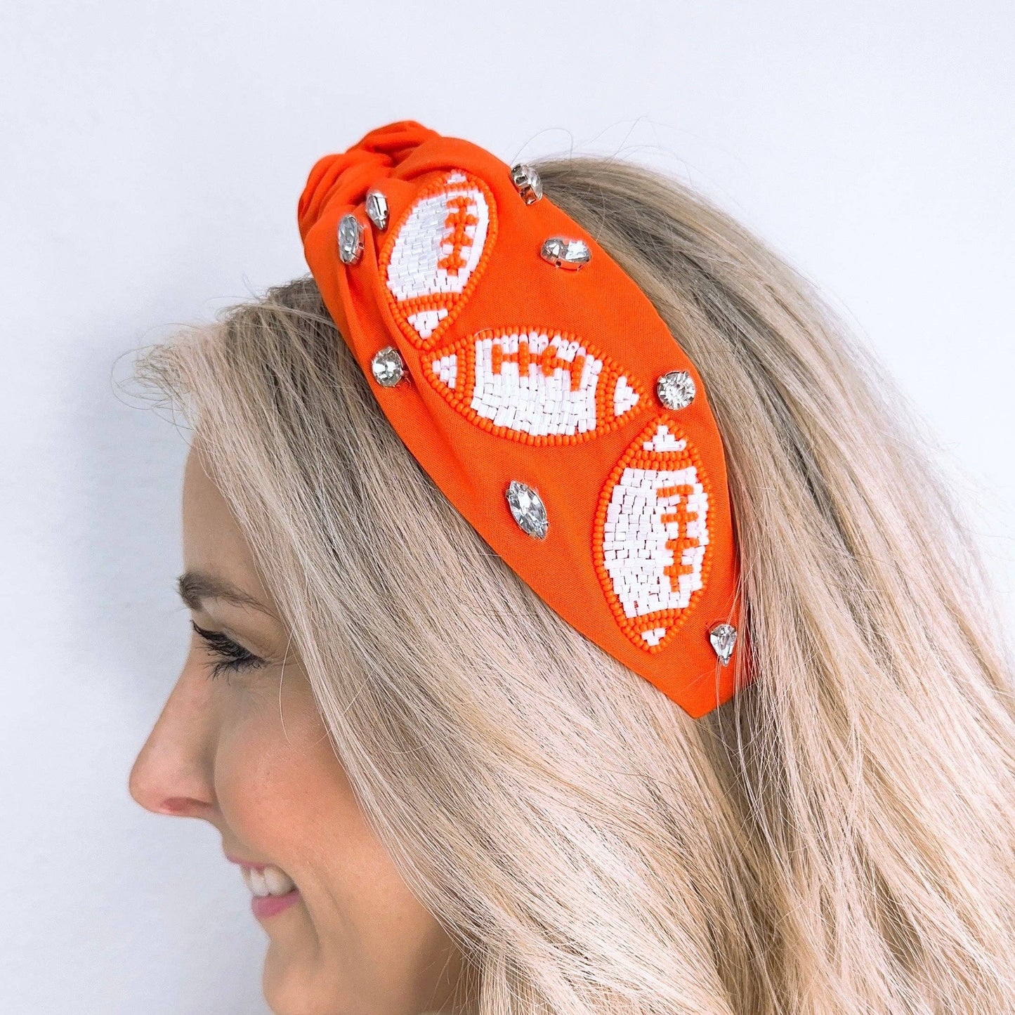 Football Orange/White Headband