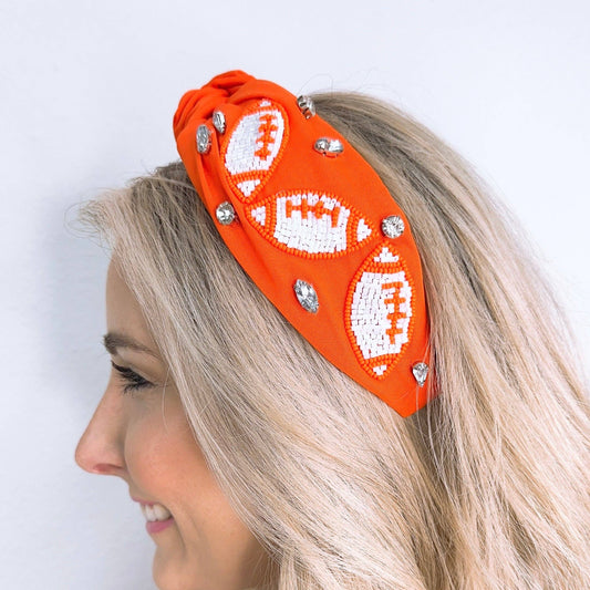 Football Orange/White Headband