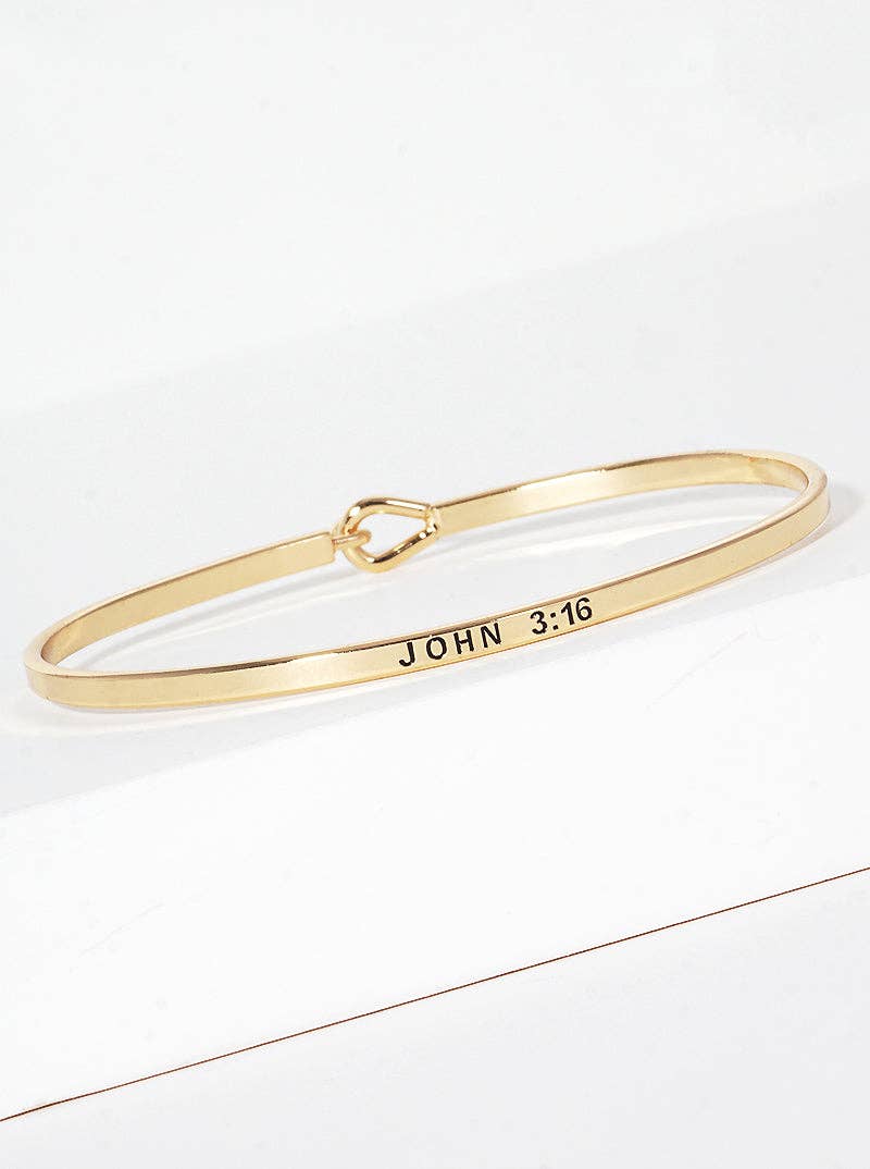 John 3:16 Engraved Inspirational Bangle Bracelet
