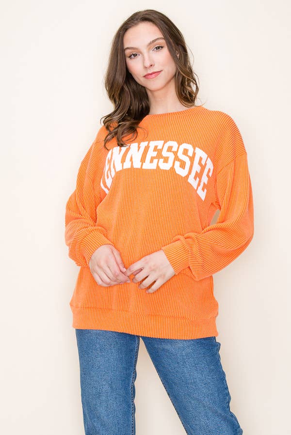 "TENNESSEE" RIBBED GRAPHIC L/S SWEATSHIRT