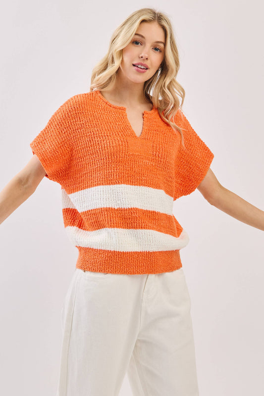 Varsity Stripe Knit Gameday Sleeveless Sweater