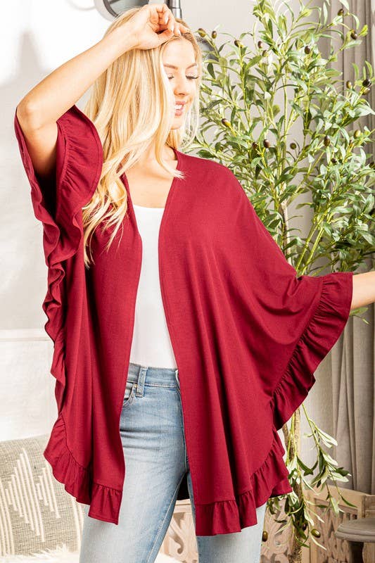 SOLID OPEN CARDIGAN