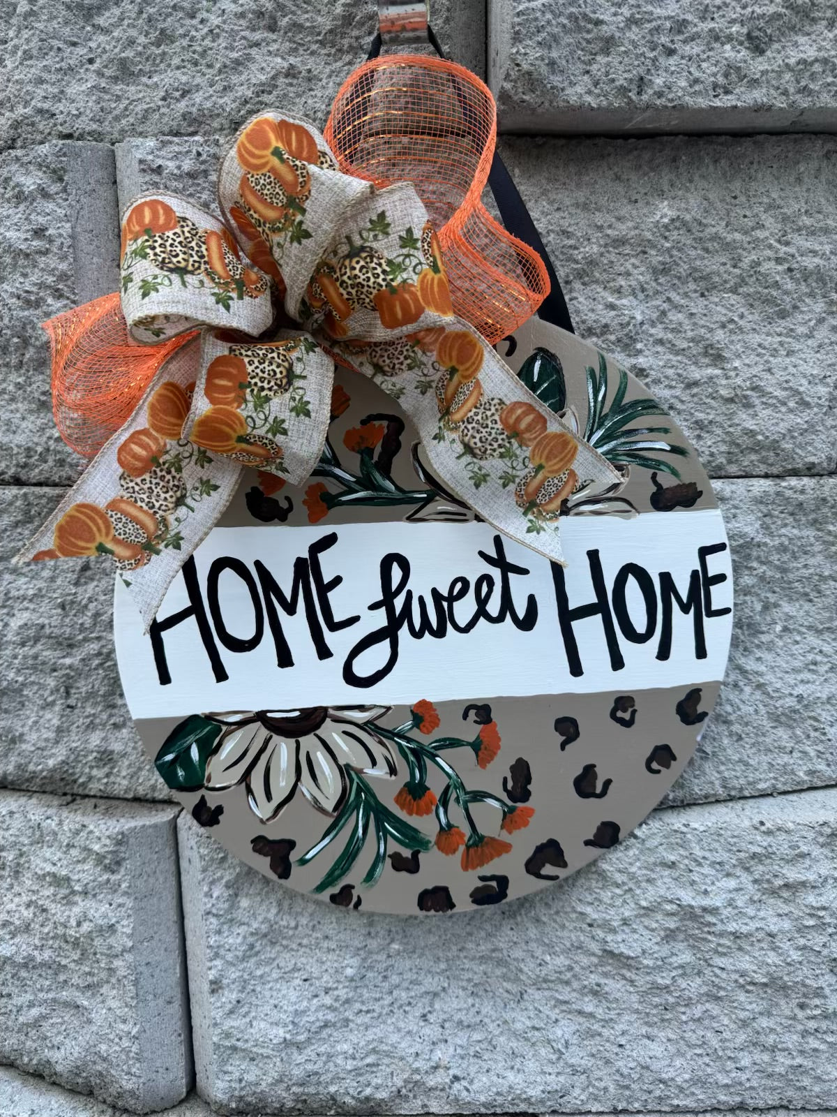 Home Sweet Home Flower Door Hanger