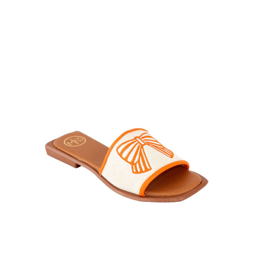 Bow Game Day Cushioned Slip on Women Sandal
