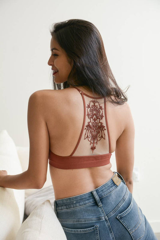 Tattoo Back Mesh Bralette