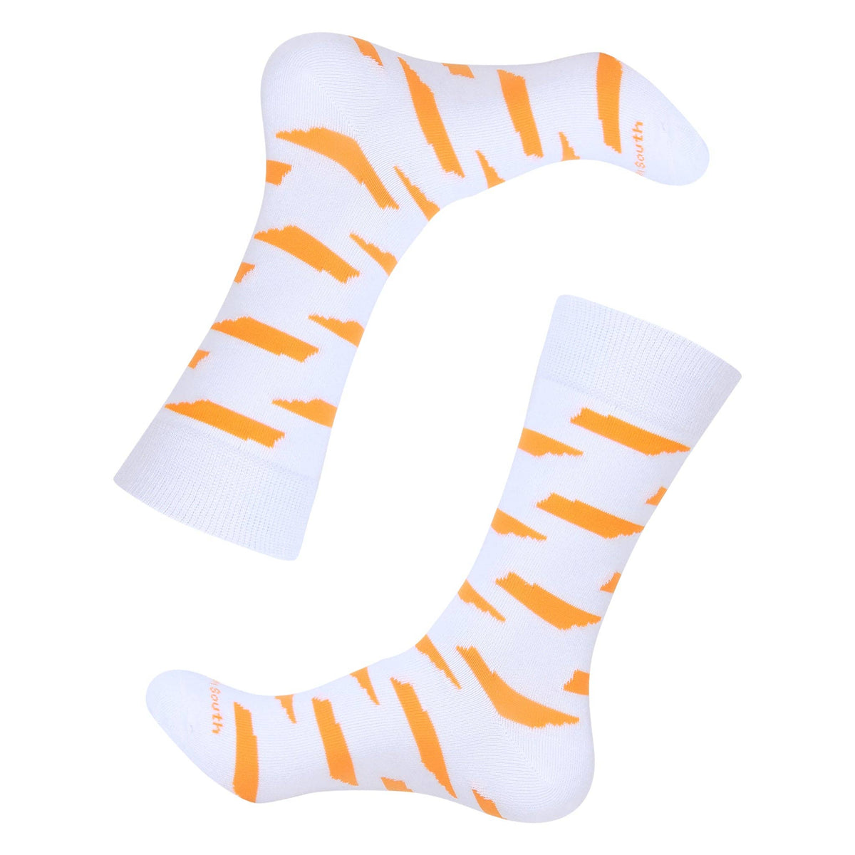 White/Orange Tennessee Shape Socks