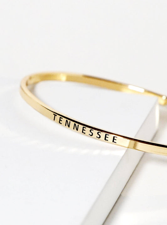 Tennessee Engraved Inspirational Bangle Bracelet