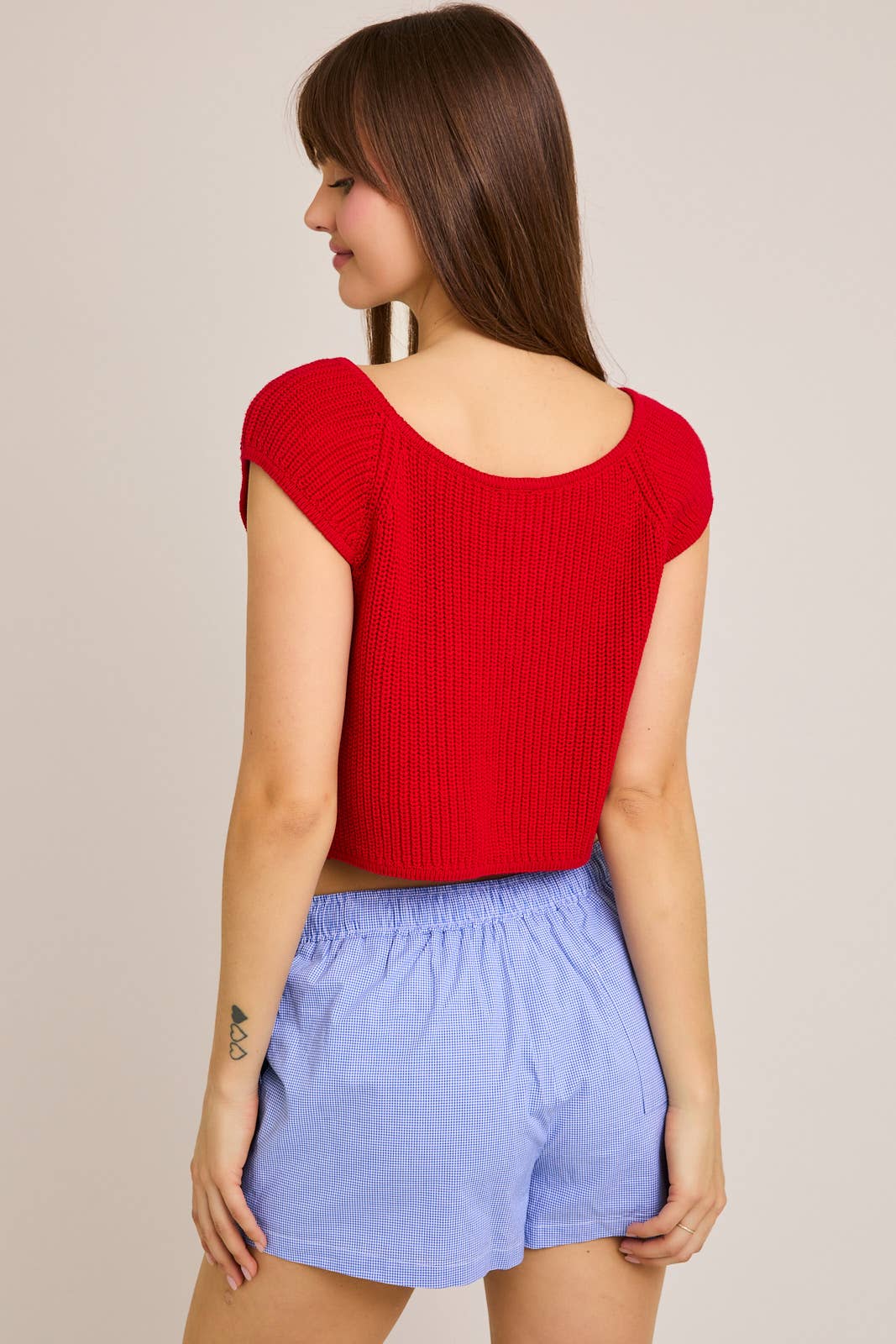 FRONT TIE SLEEVELESS SWEATER CARDIGAN