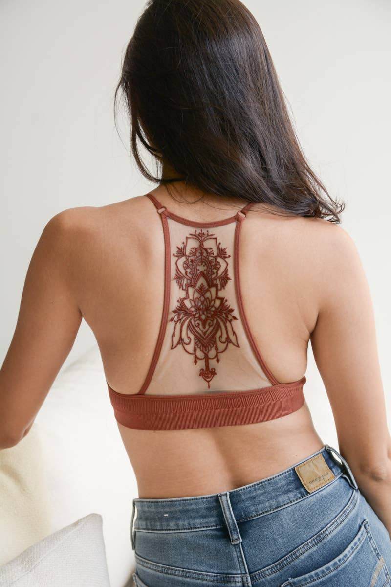 Tattoo Back Mesh Bralette