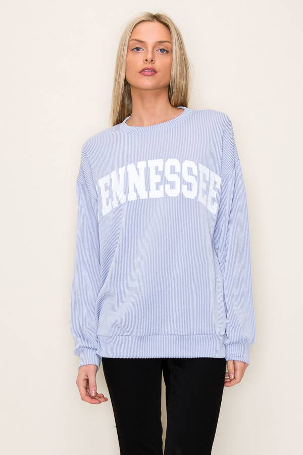 "TENNESSEE" RIBBED GRAPHIC L/S SWEATSHIRT