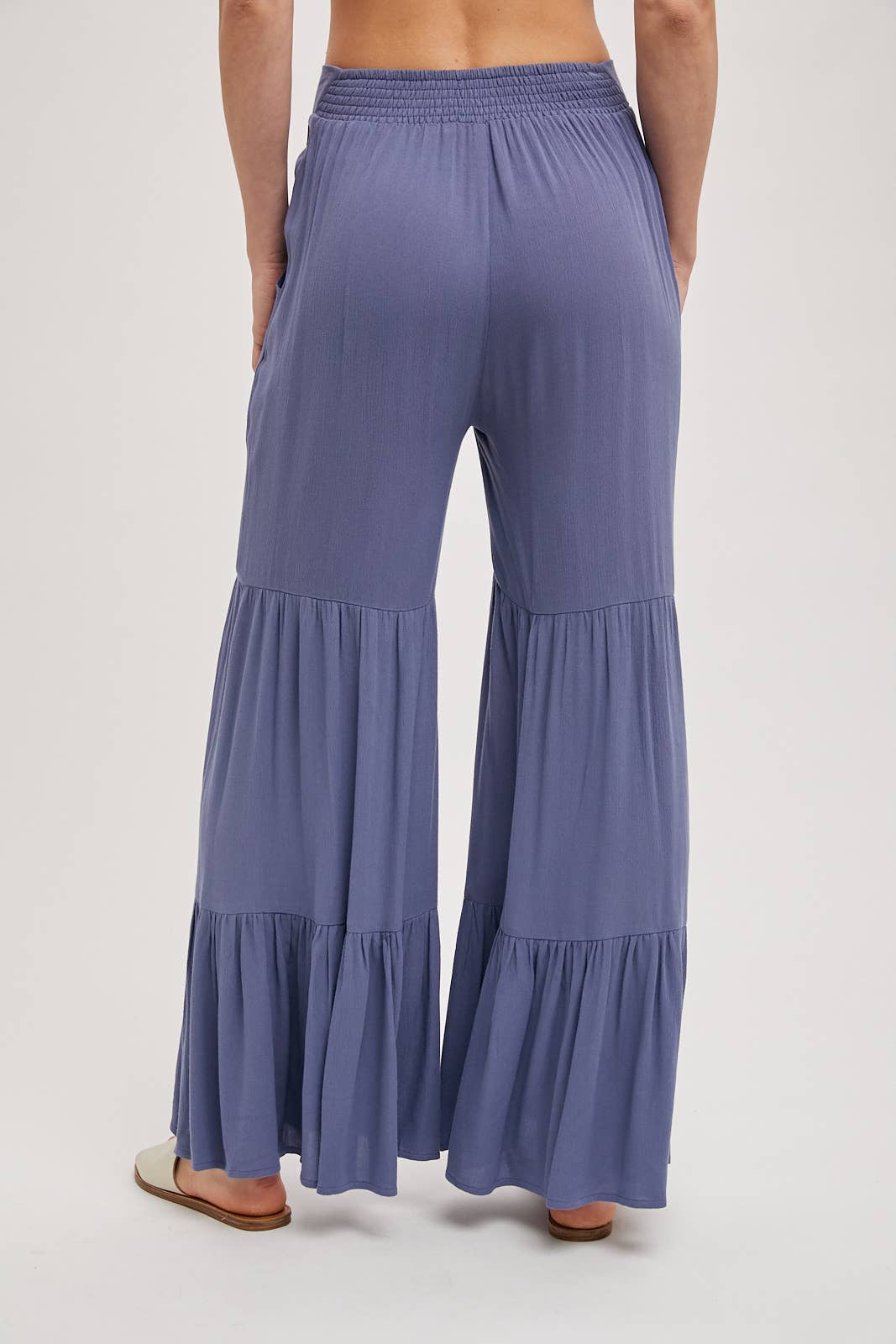 TIERED WIDE LEG PANTS NO LINING