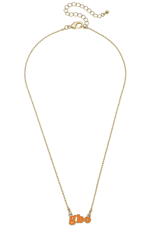 Tennessee Vols Slogan Necklace in Orange/Shiny Gold