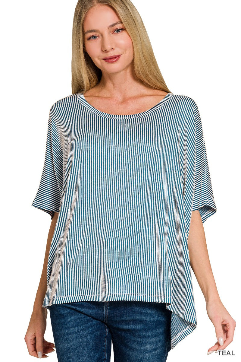 Ribbed Striped Oversized top
