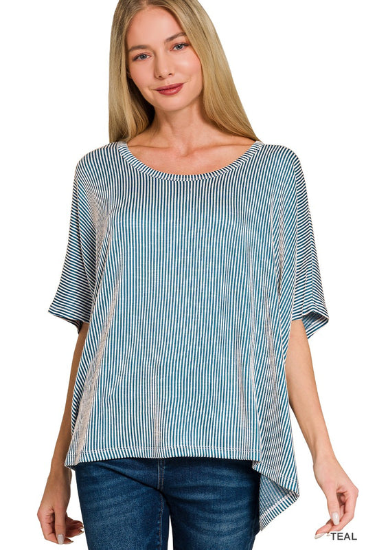 Ribbed Striped Oversized top