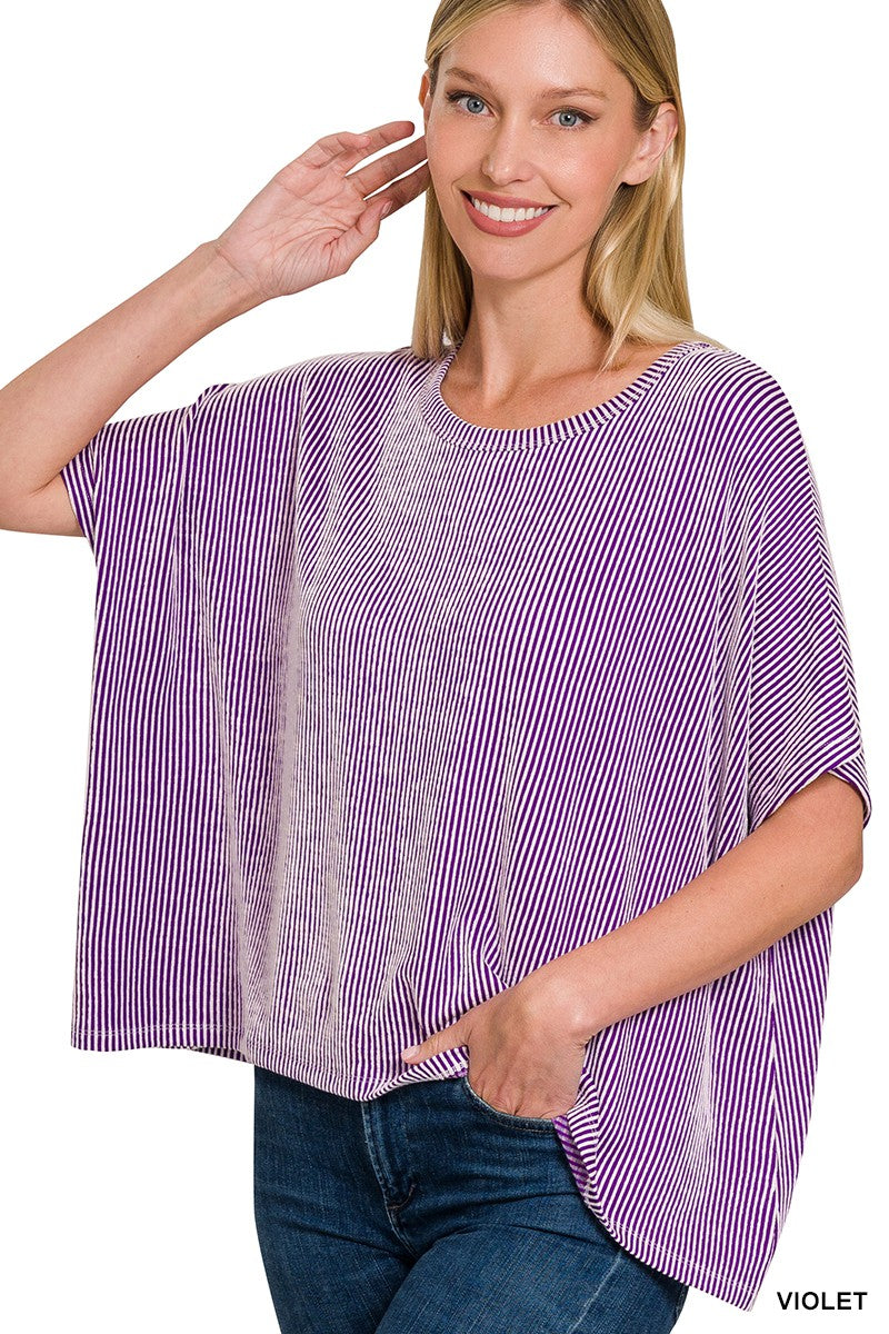 Ribbed Striped Oversized top