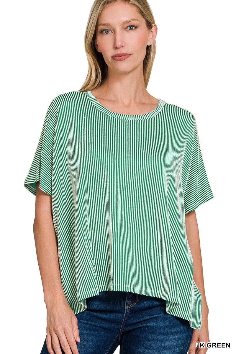 Ribbed Striped Oversized top