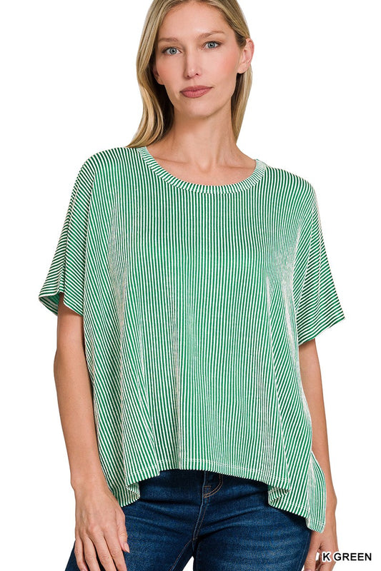 Ribbed Striped Oversized top