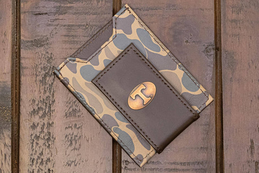 Tennessee Vols Magnetic Old School Camo Leather Wallet.
