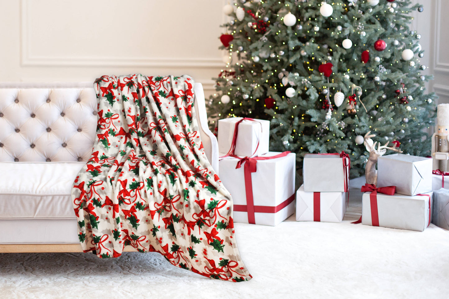 Christmas Flannel Fleece Plush Throw Blanket