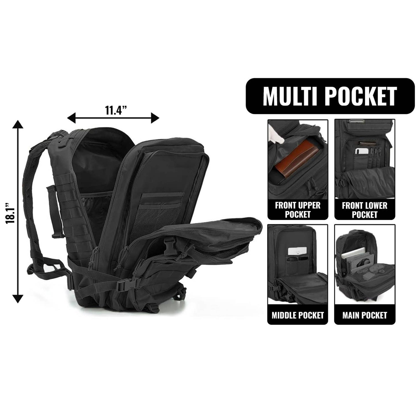 Large Military Army Tactical Backpack