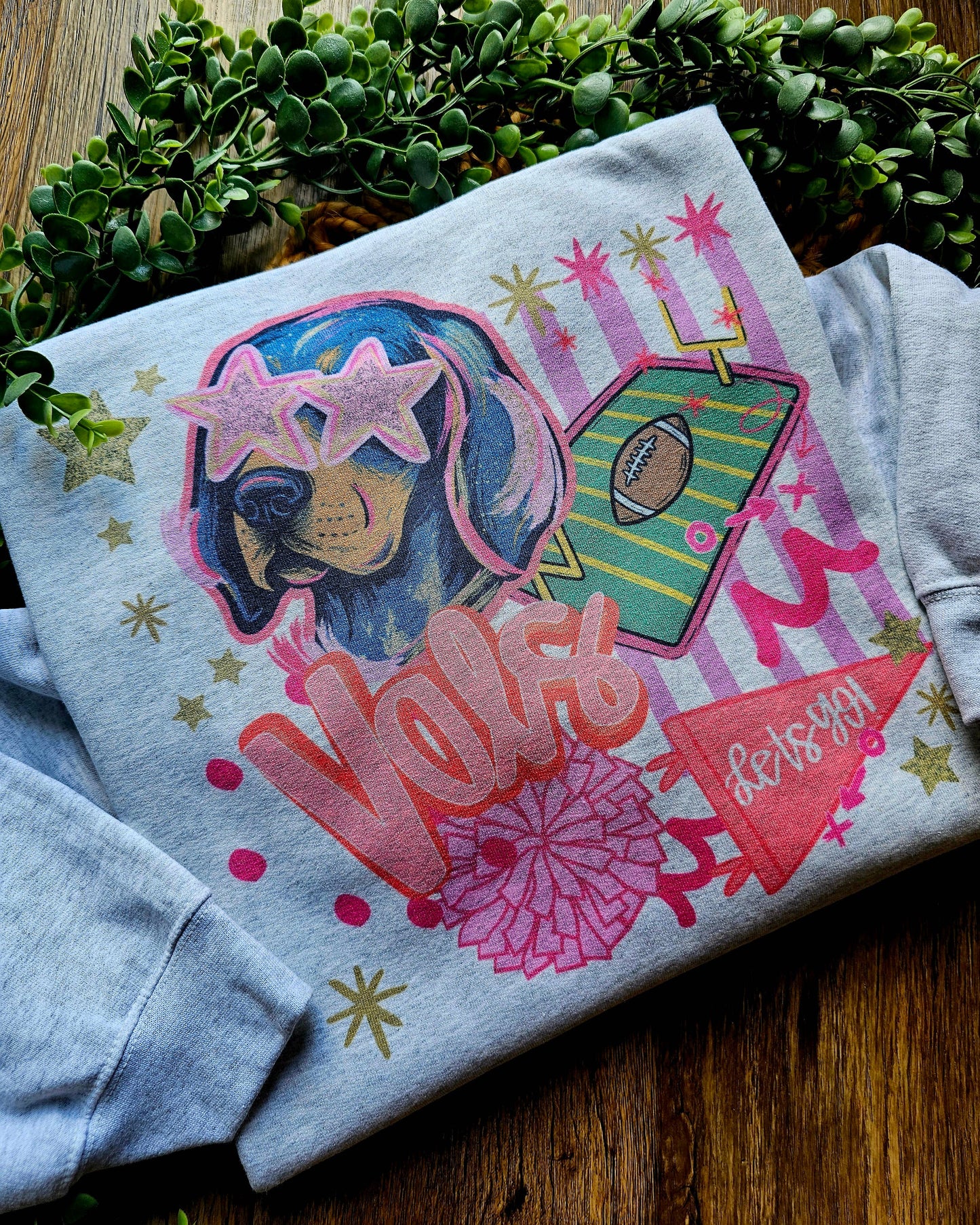 Pink Preppy Tennessee Vols Football Mascot Sweatshirt