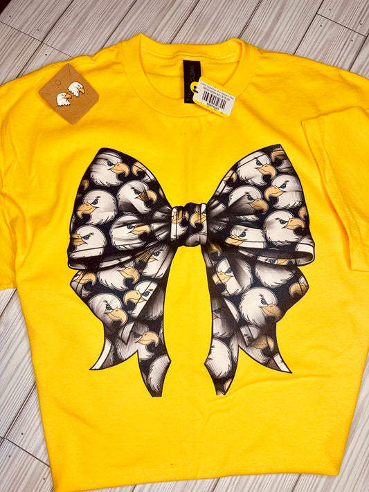 Yellow Eagle Bow Short Sleeve T-Shirt