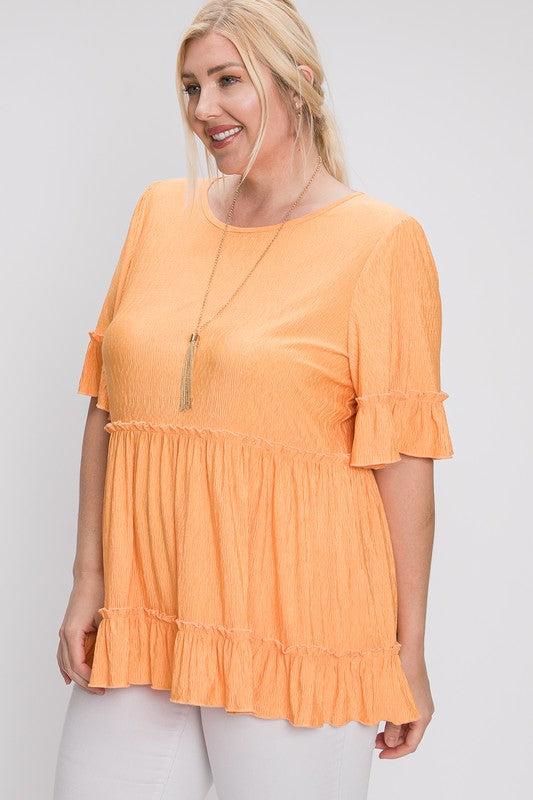Short Ruffle Sleeve Top