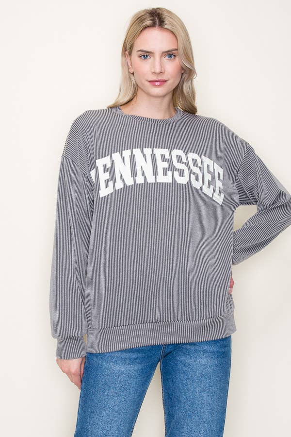 "TENNESSEE" RIBBED GRAPHIC L/S SWEATSHIRT