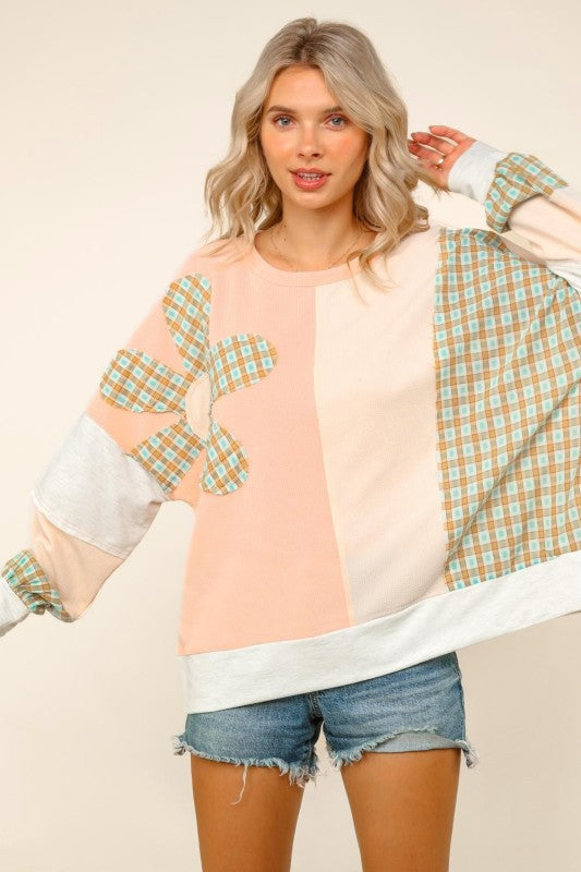 Color Block Oversized Pullover Top