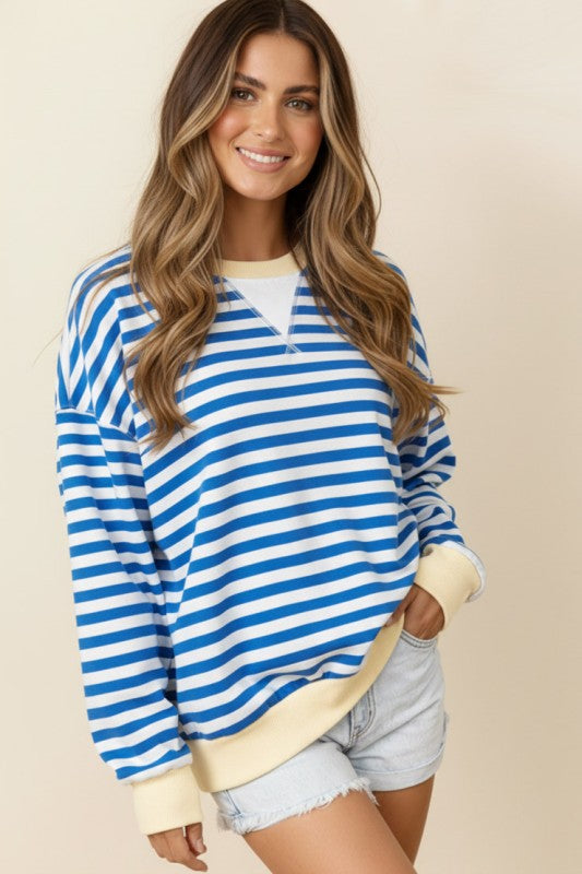 Crew Loose Fit French Terry Pullover Top