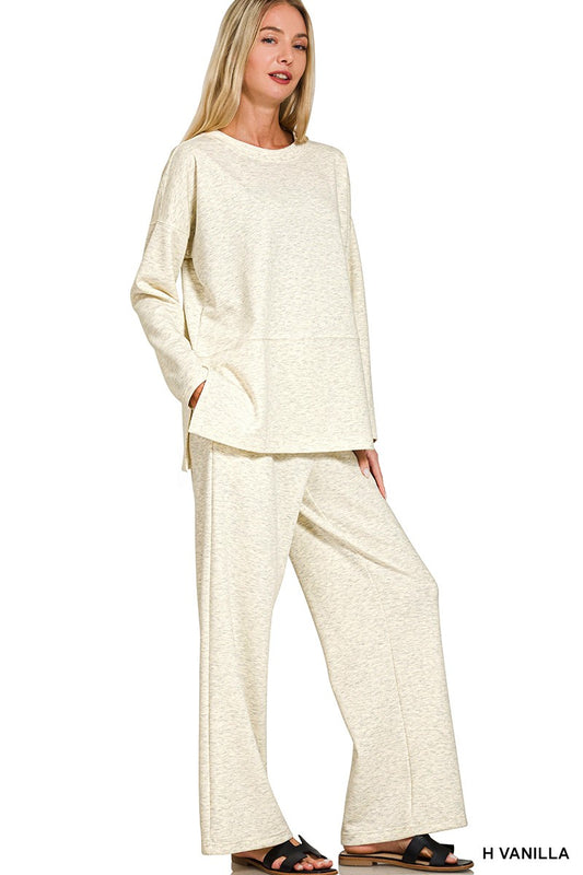Scuba Side Slit Top & Pants Set