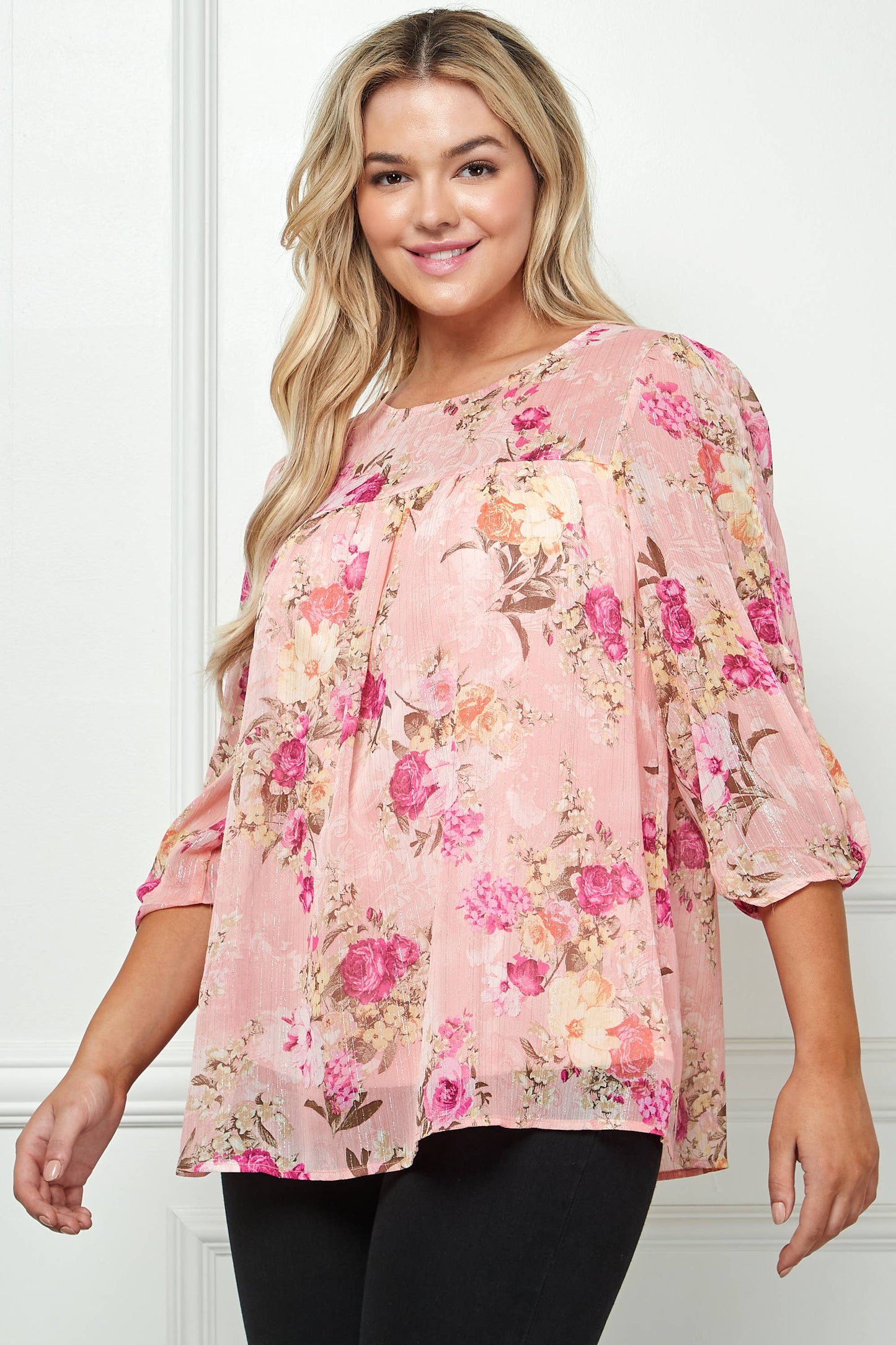 PLUS SIZE FRONT AND BACK YOKE BLOUSE