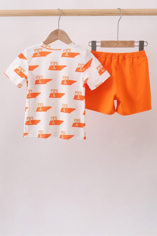 Orange Tennessee Smocked