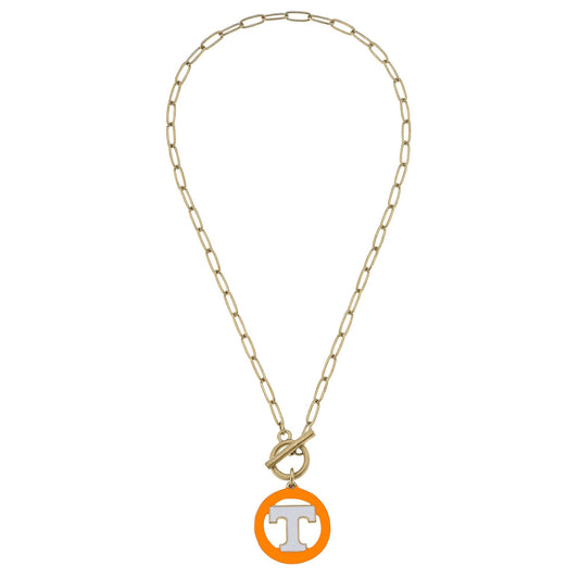 Tennessee Volunteers Logo Enamel T-Bar Necklace
