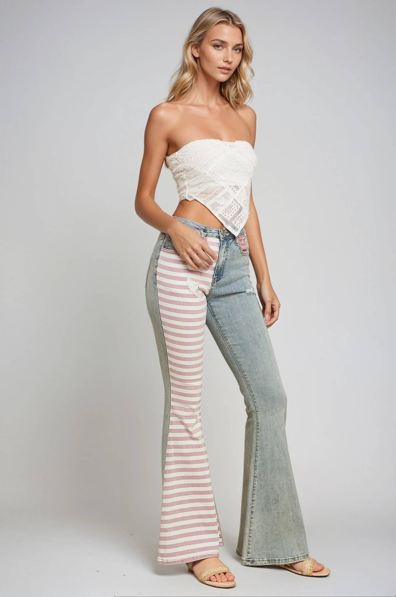 4TH OF JULY BOHO PATRIOT FLAG BELLBOTTOM JEANS