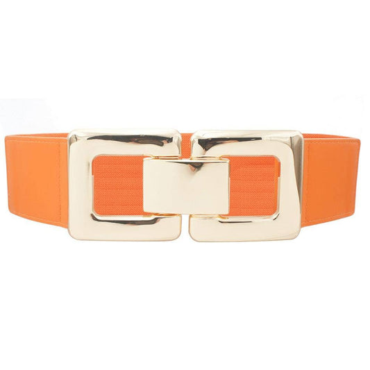 FRONT CLASP METAL BUCKLE ELASTIC BELT