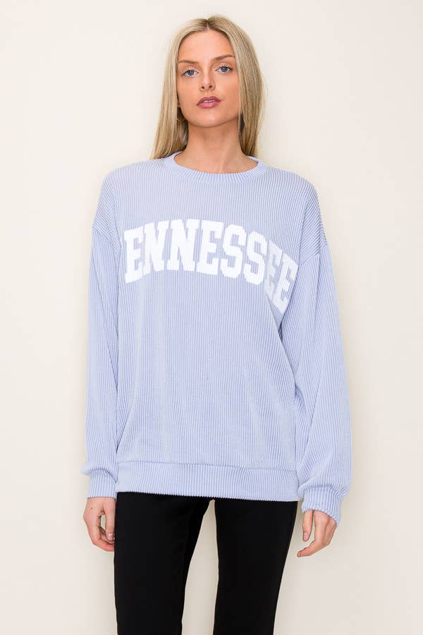 "TENNESSEE" RIBBED GRAPHIC L/S SWEATSHIRT