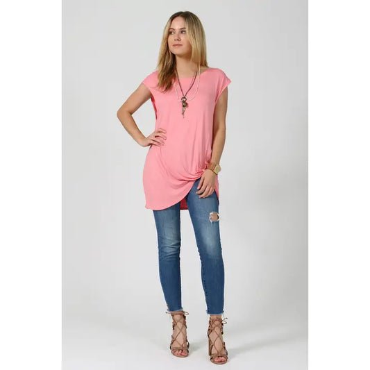 Front Twisted Hem Tunic