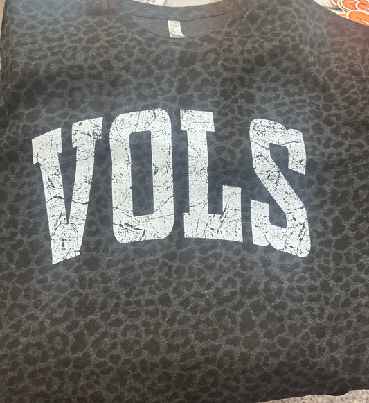 Leopard Destressed Vols Tee
