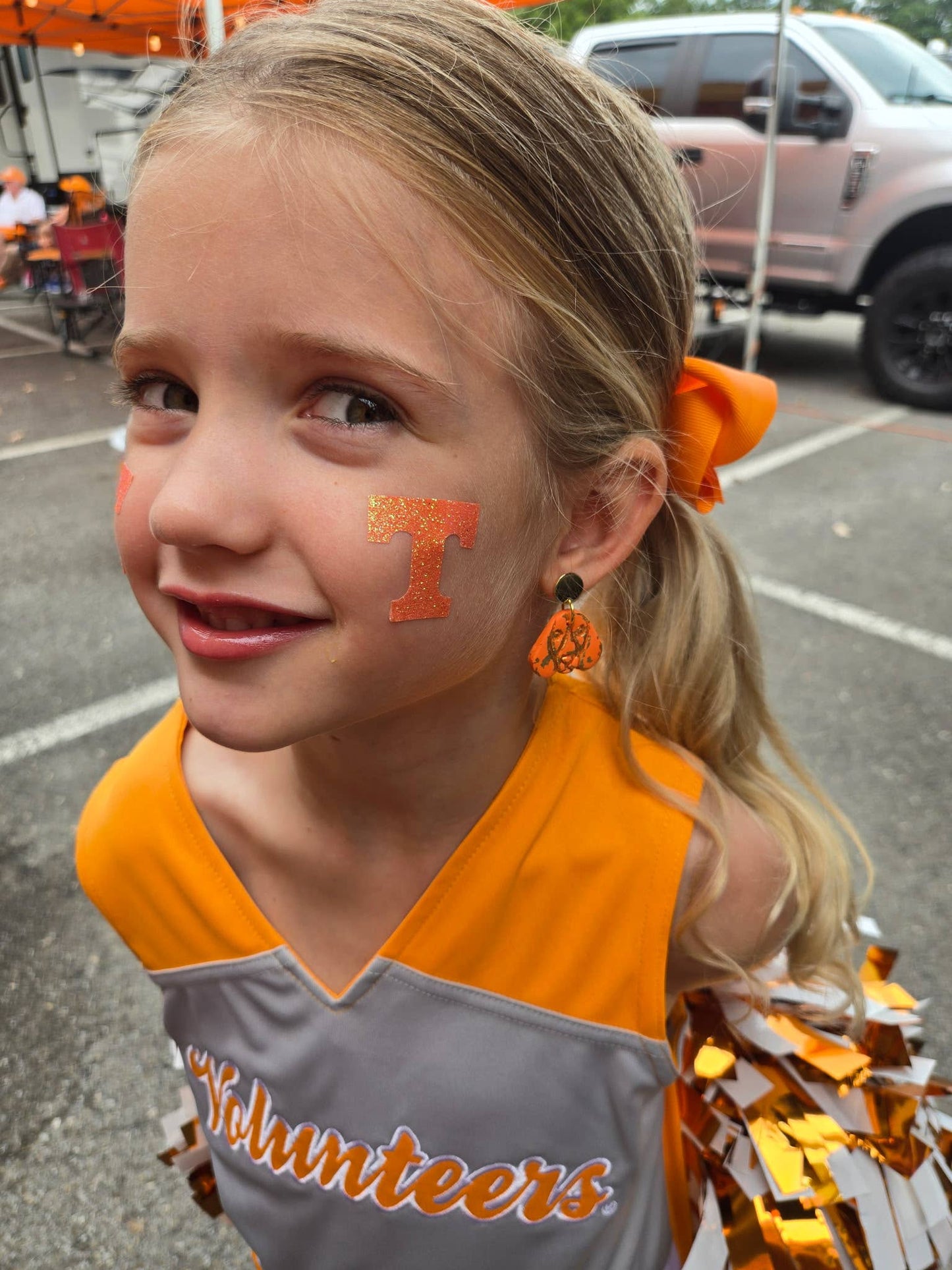 Orange & Gold Smokey Mascot Tennessee Earrings