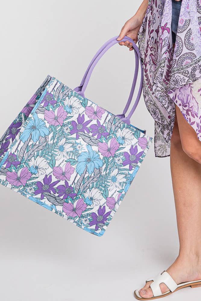 Flower Pattern Tote Bag