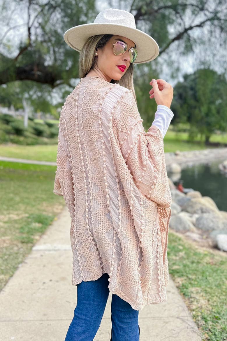 Textured Open Front Soft Kimono
