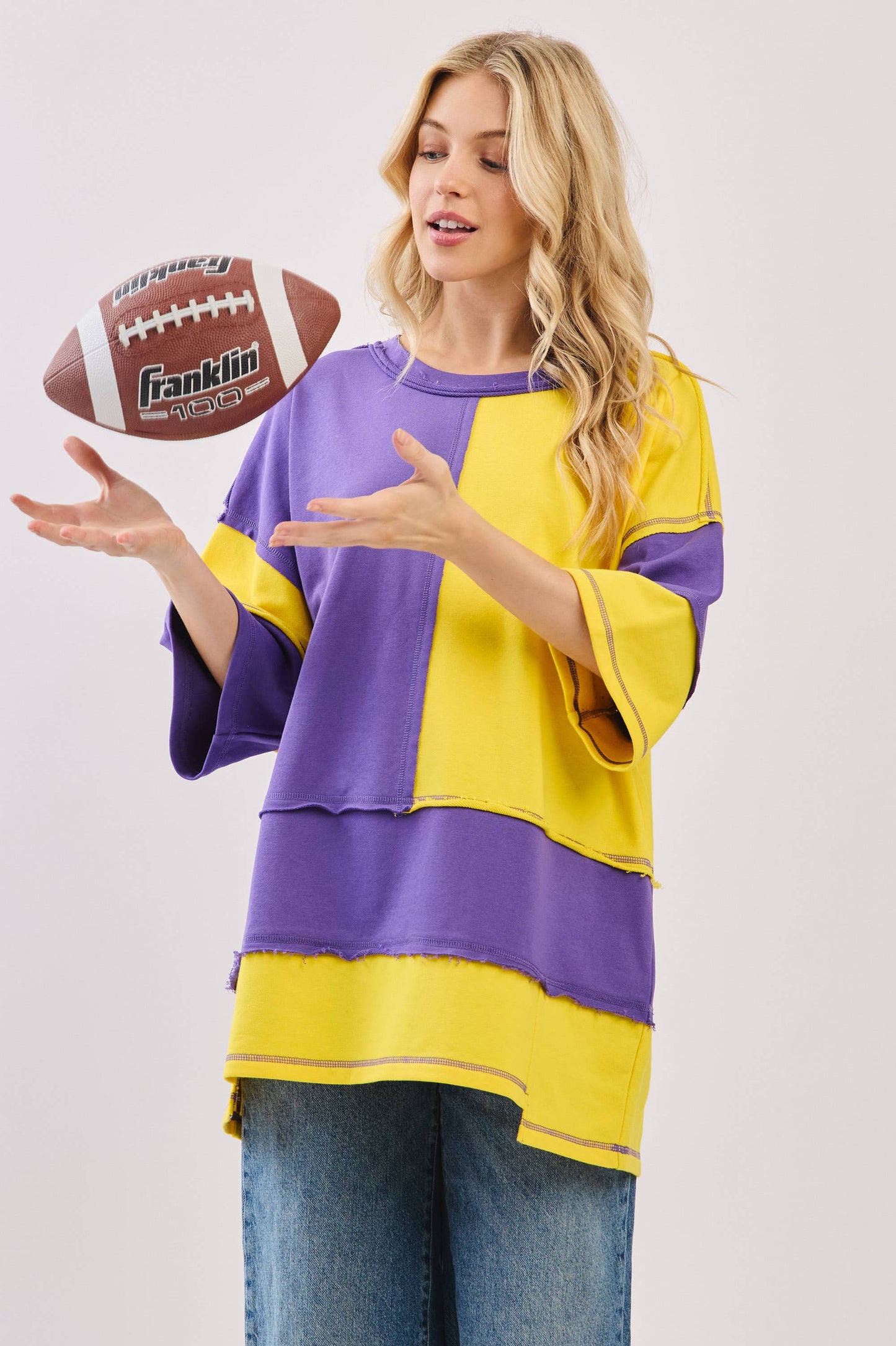 Oversized Color Block Gameday Tee