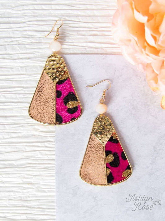 Southern Royalty Earrings, Fuchsia