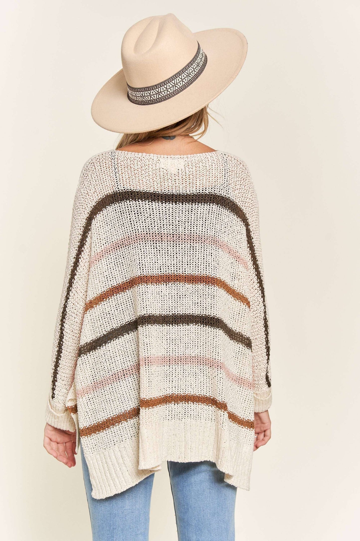 MULTI COLOR STRIPE SWEATER TOP