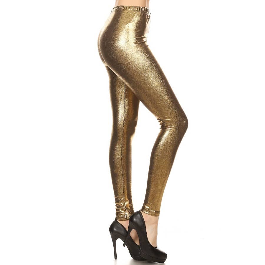 High Waist Metallic Leggings