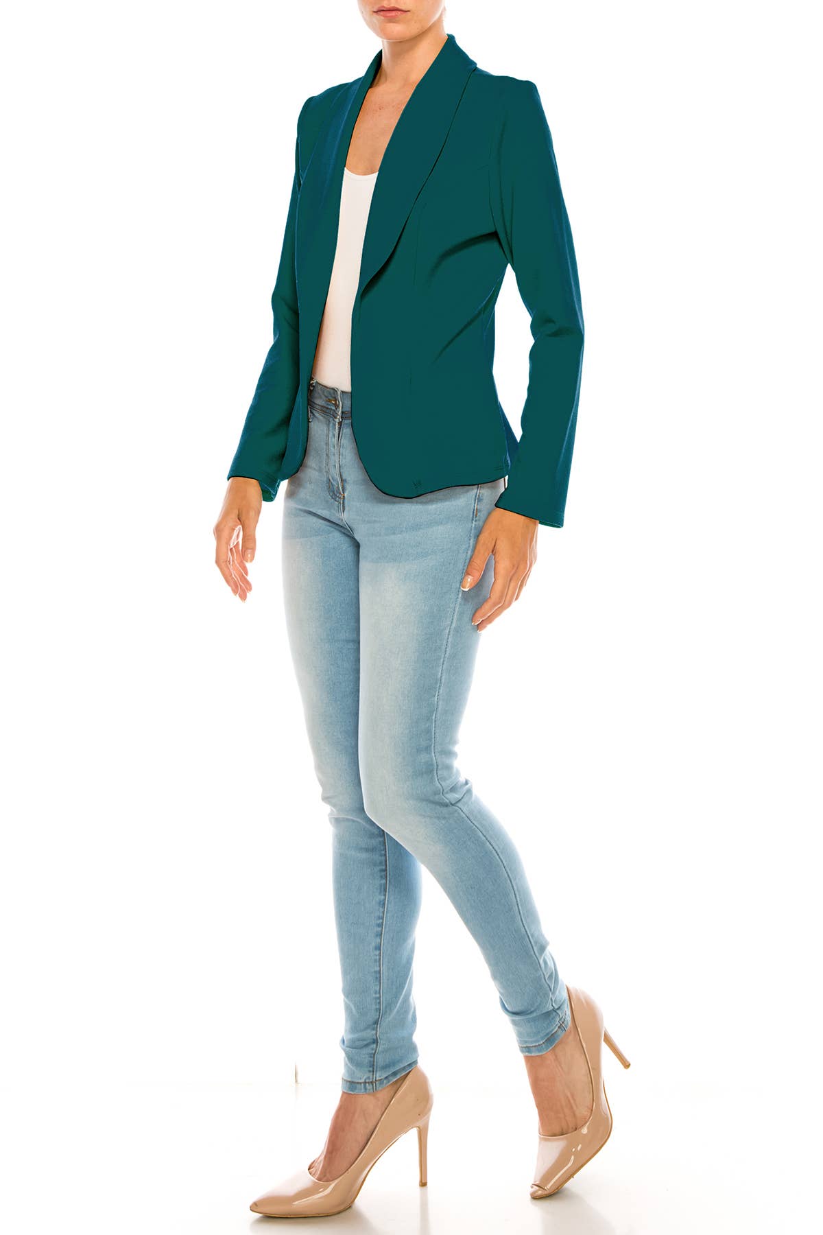 Women's Casual Office Work Long Sleeve Open Front Blazer