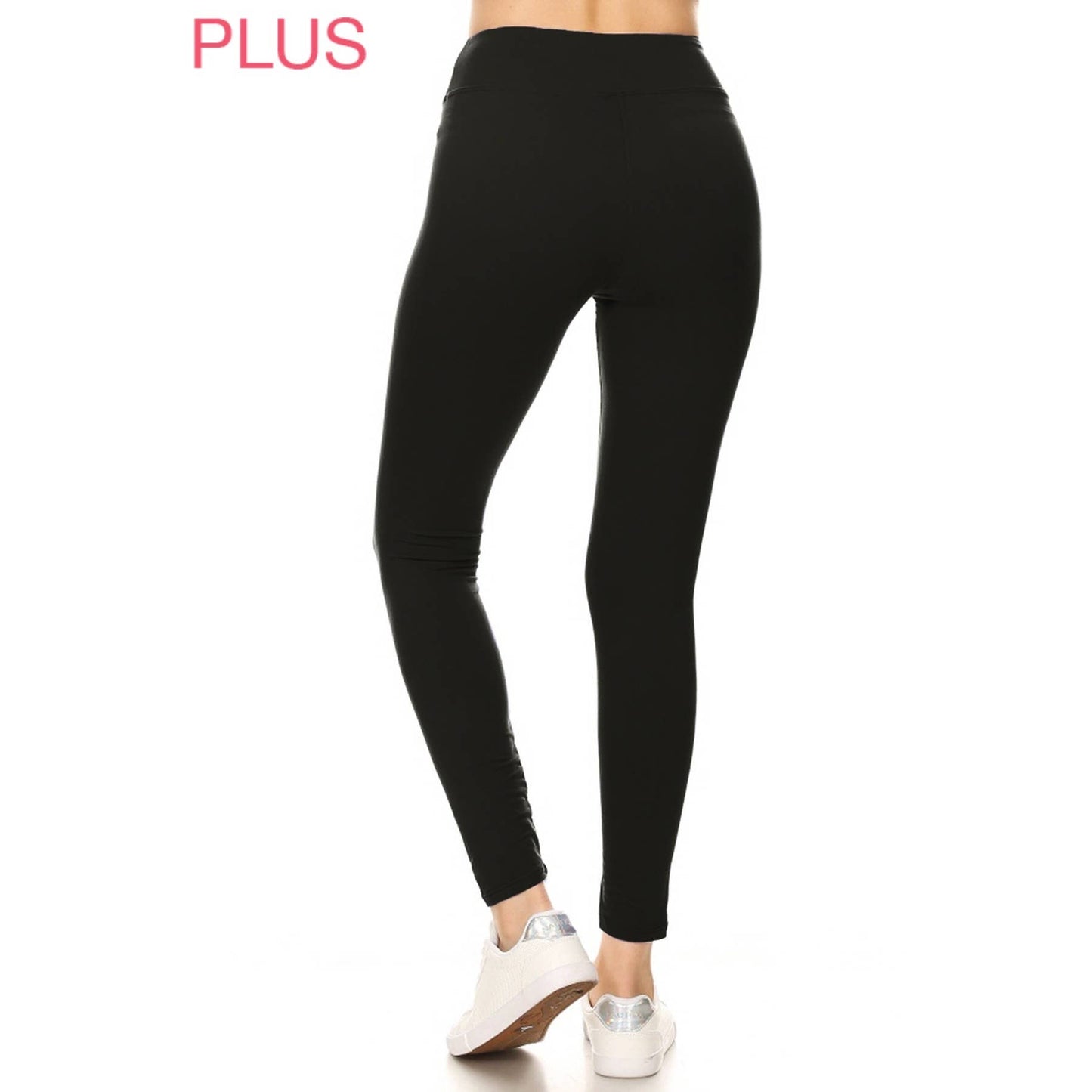 Plus Size 3" Yoga Band Buttery Soft Solid Leggings