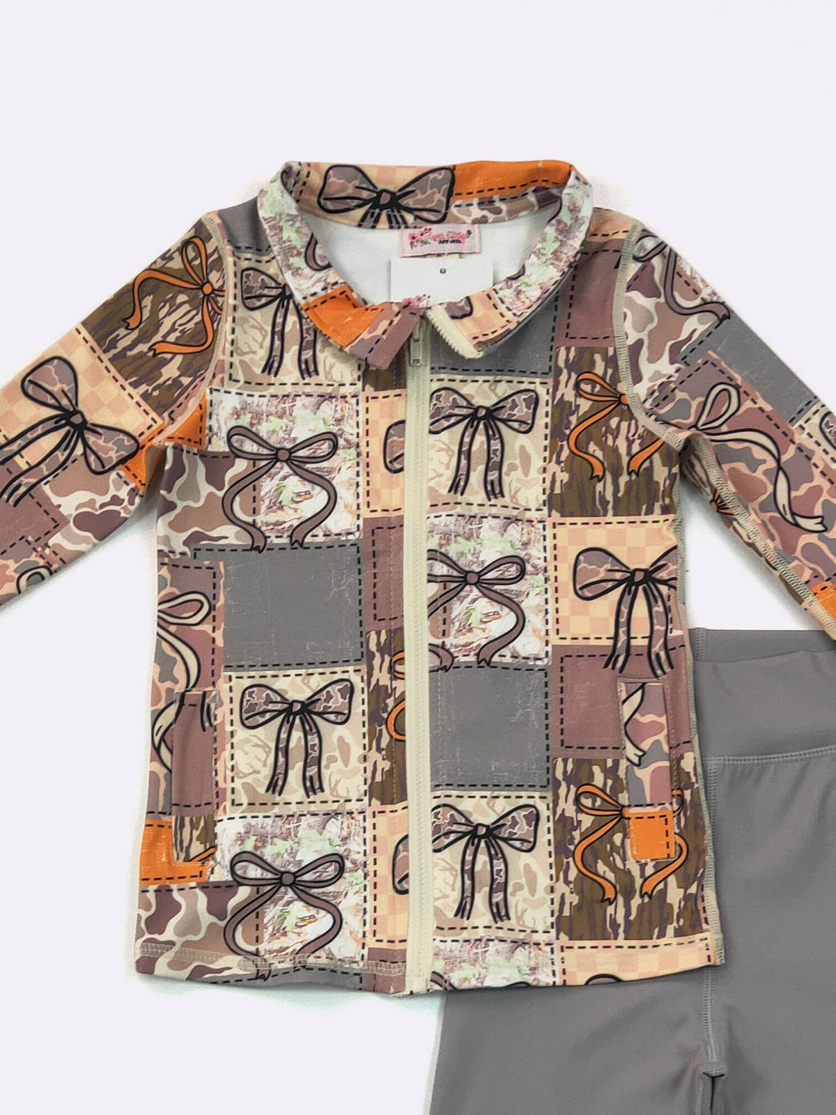 Camo Patchwork Athletic Girls Set